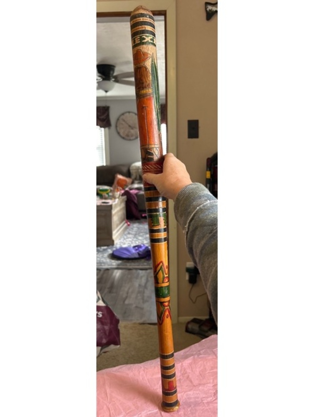 Vintage Mexican hand carved bat